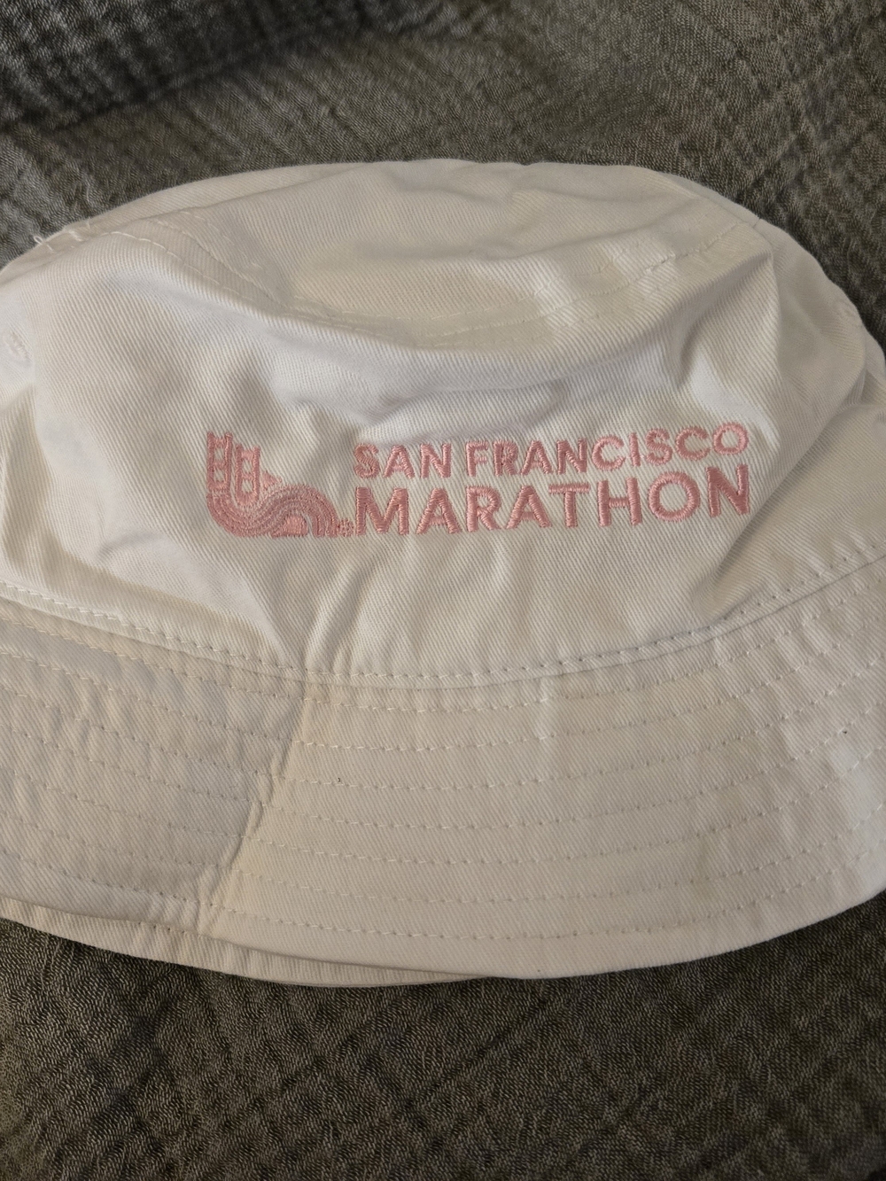 San Francisco Bucket Hat - White with Pink Logo